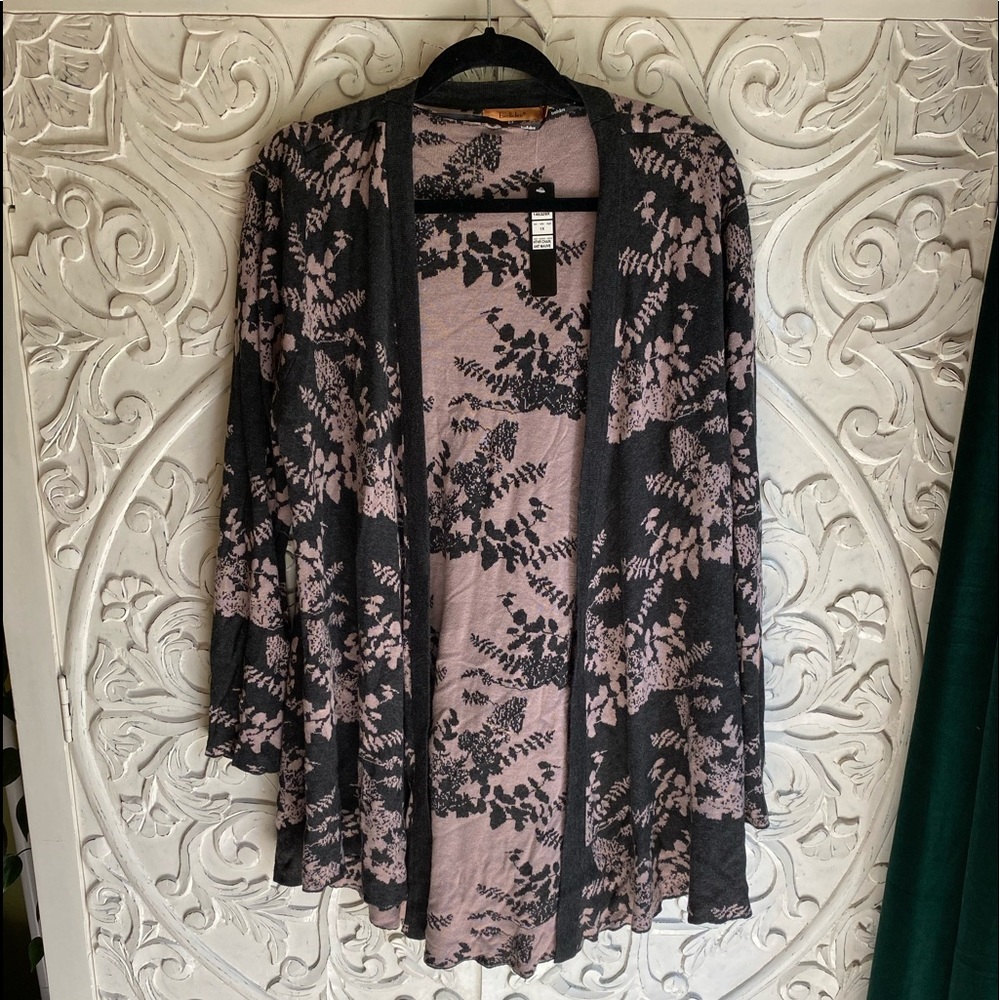 Belldini Pink and Gray Cadigan Size 1X NWT